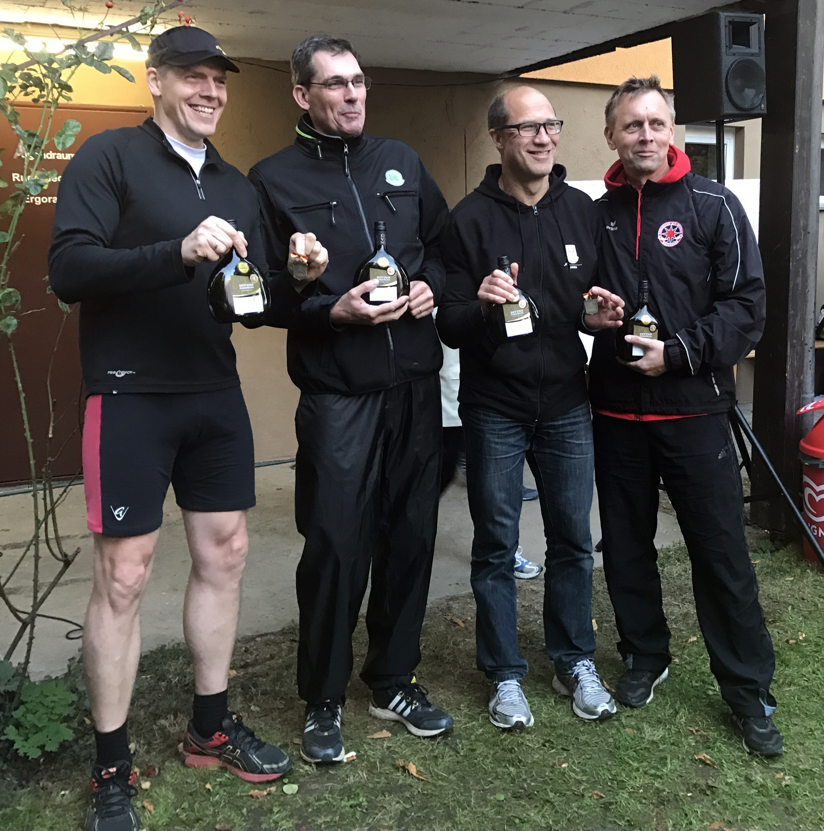 Siegten im Masters-Doppelvierer D: Thomas Micka, Uwe Coldewey, Heiko Dankel (SCM) und Olaf Wiedfeldt (v.l.n.r.)