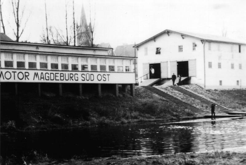 Bootshaus BSG Motor Magdeburg Südost im Jahre 1970